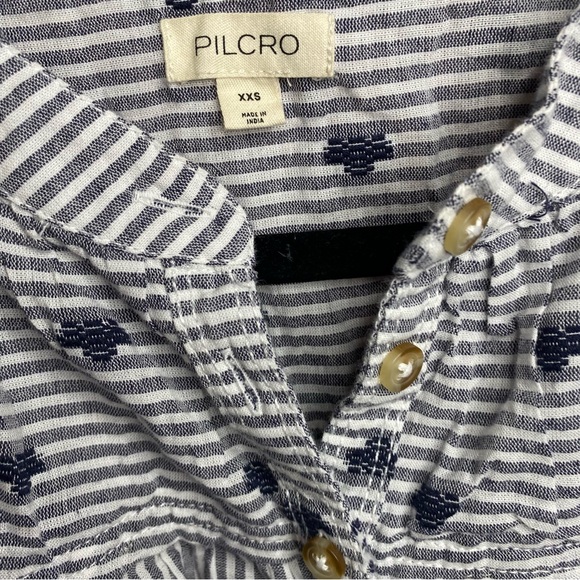 Anthropologie Pilcro Ruffle Balloon Long Sleeve Top Shirt Drawstring Boho XXS - Picture 5 of 12